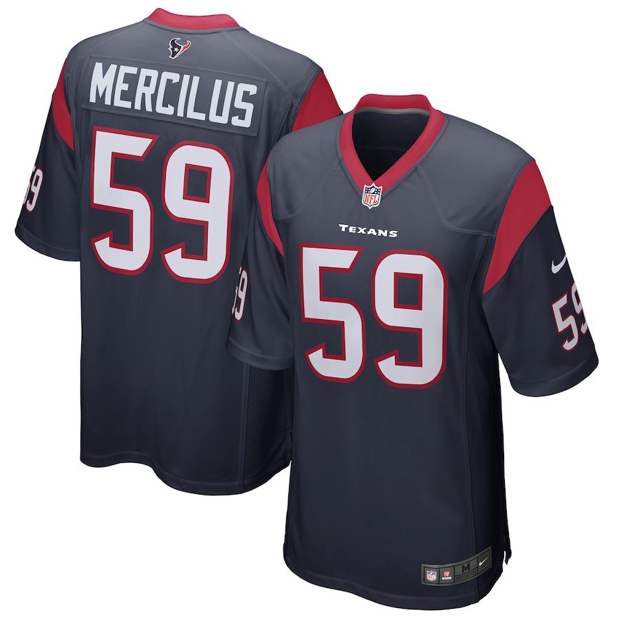 Men Houston Texans 59 Whitney Mercilus Nike Navy Game NFL Jersey